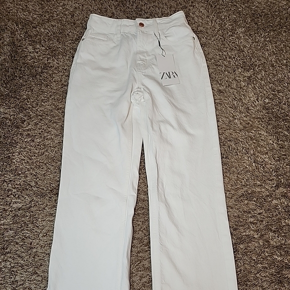 Zara Women's Jeans Straight Leg High Rise Ankle Rigid EU Size 34(2) Straight Fit - Picture 2 of 12